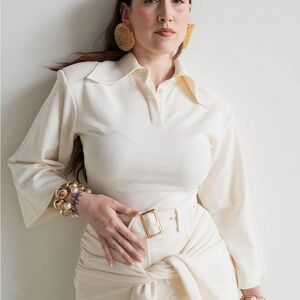 Exaggerated Collar Polo Shirt